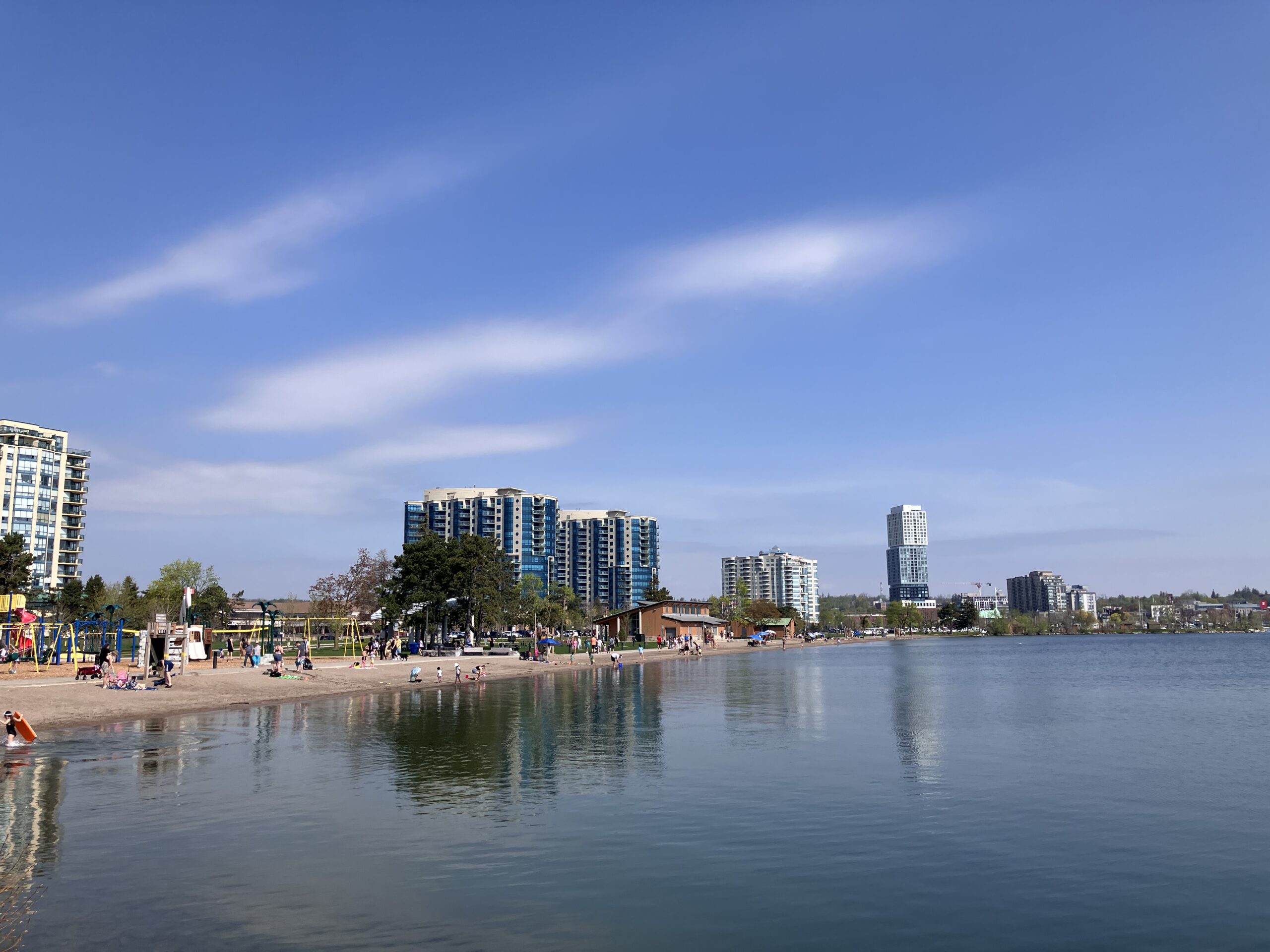 Barrie waterfront beach on Kempenfelt Bay, Lake Simcoe