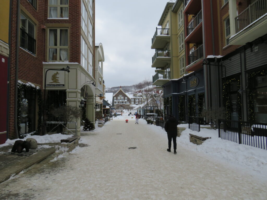 Blue Mountain Village in winter near Collingwood, Ontario