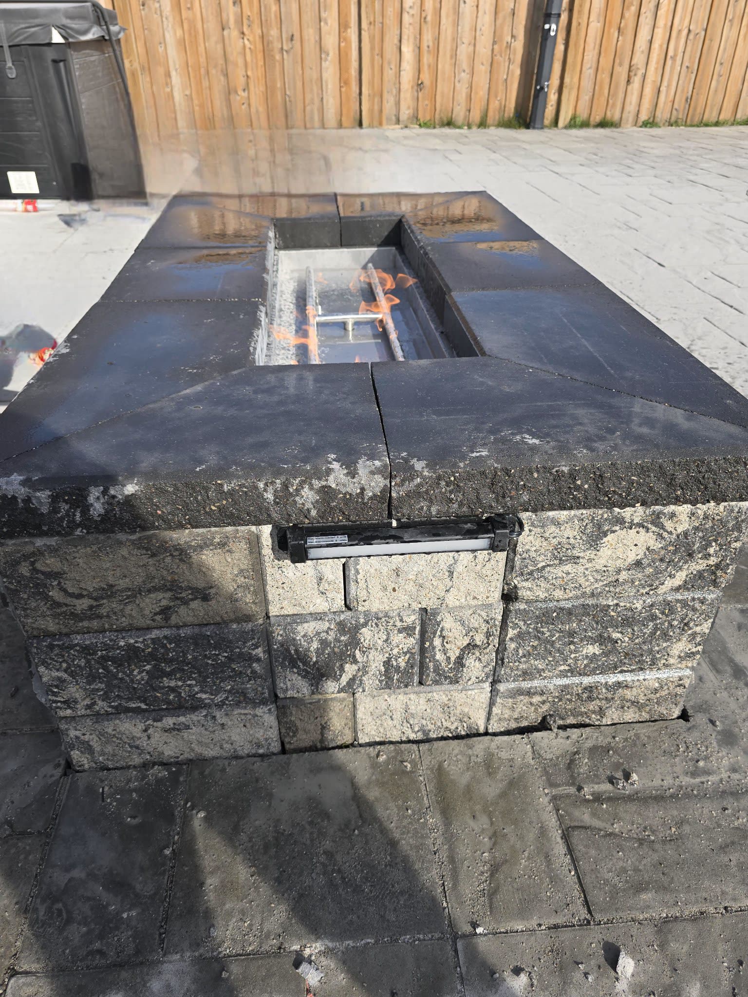 Gas fire pit burner ring installation in Barrie Ontario