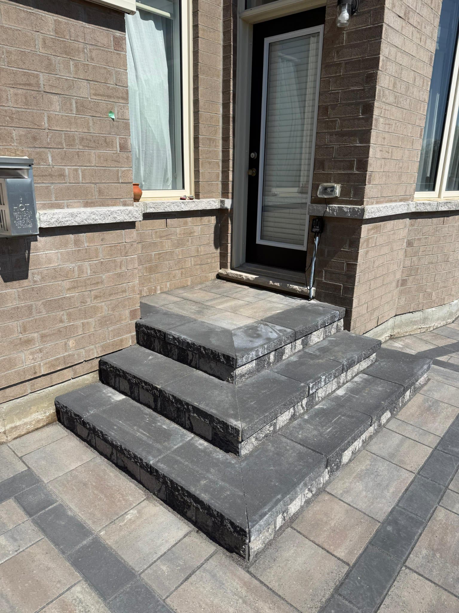 Interlocking steps close-up, Barrie landscaping project