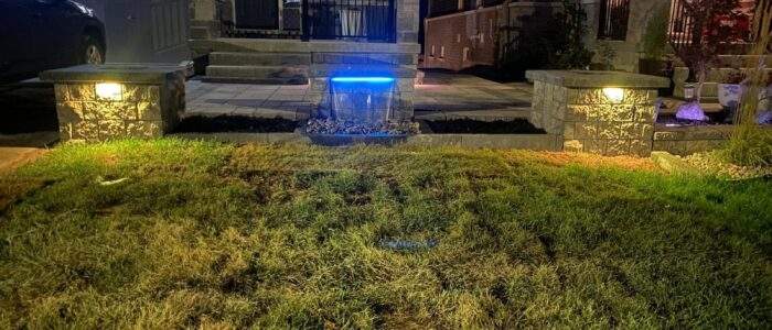 Front entrance interlocking with night lights, Barrie
