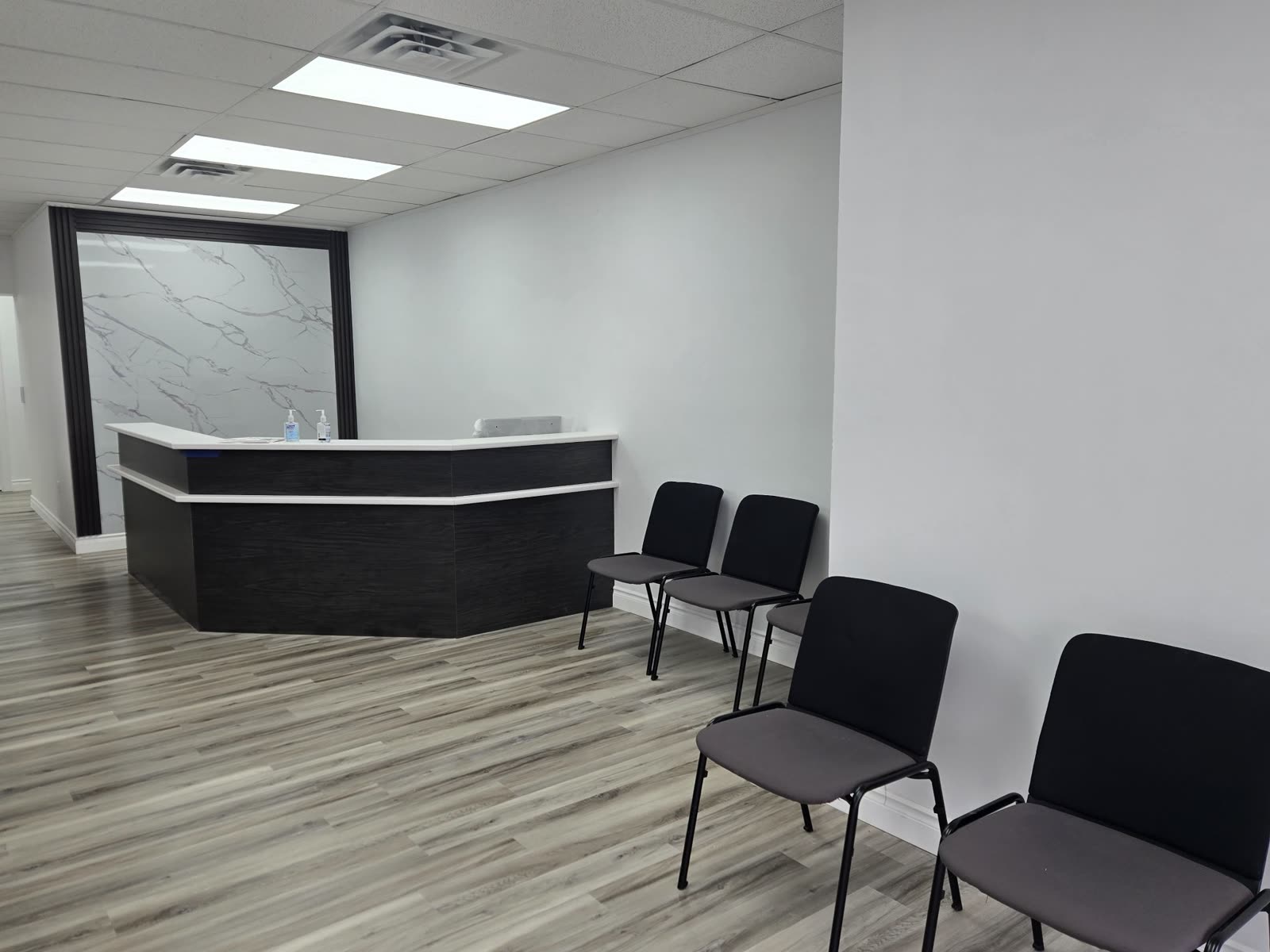 Office reception waiting area renovation, Barrie