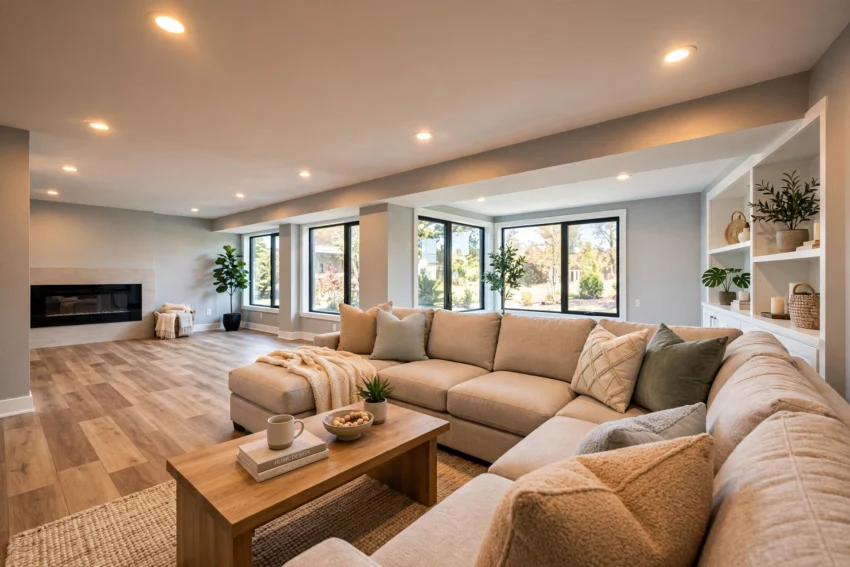 Basement renovation in Barrie Ontario