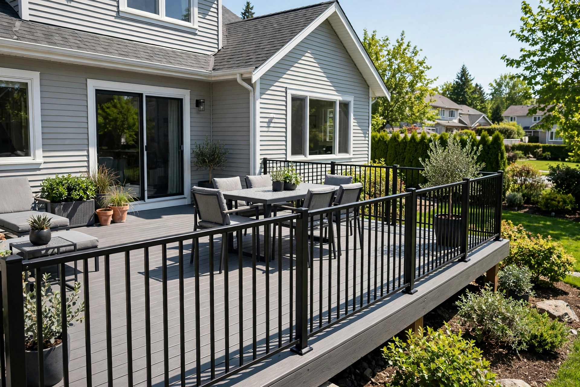 Composite deck installation in Simcoe County