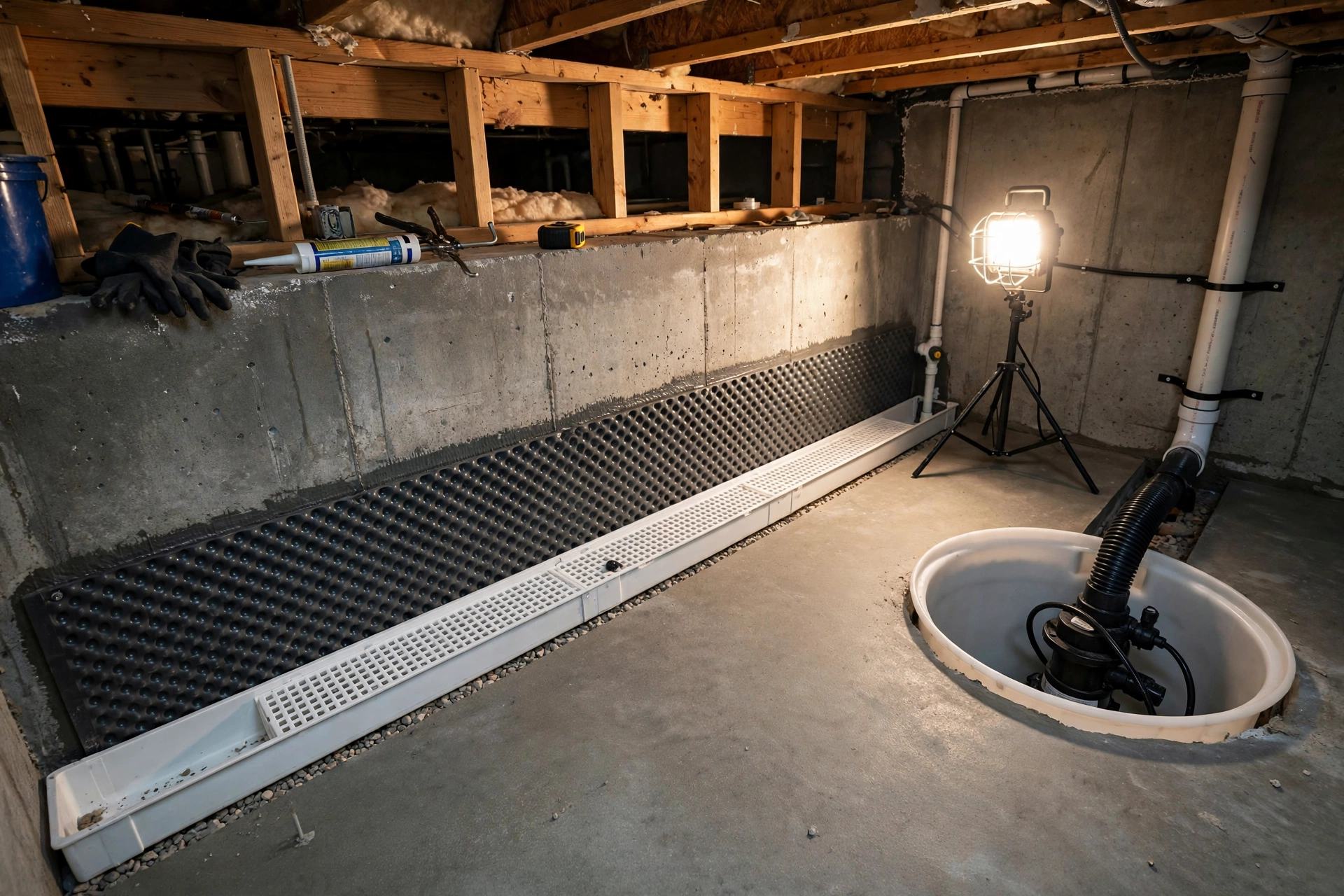Sump pump installation in Barrie Ontario